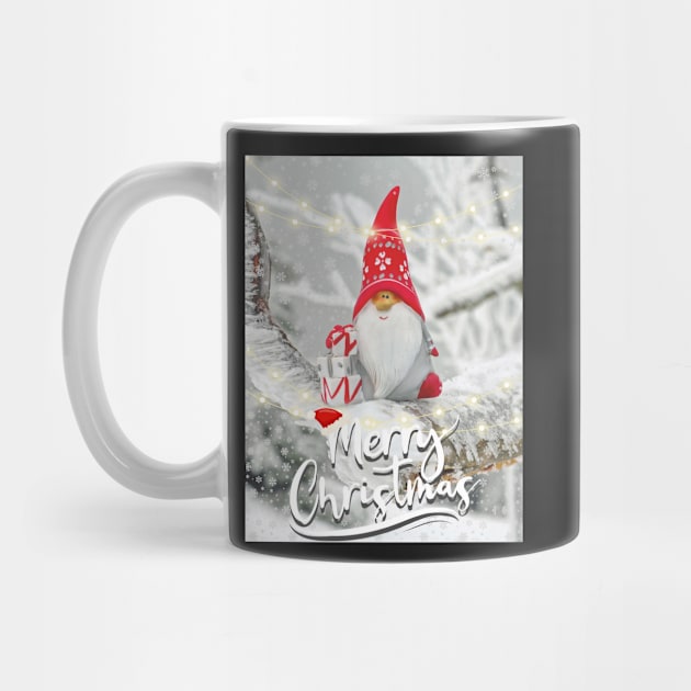 Merry Xmas Funny Gnome Photograpic Festive Print by FineArtMaster